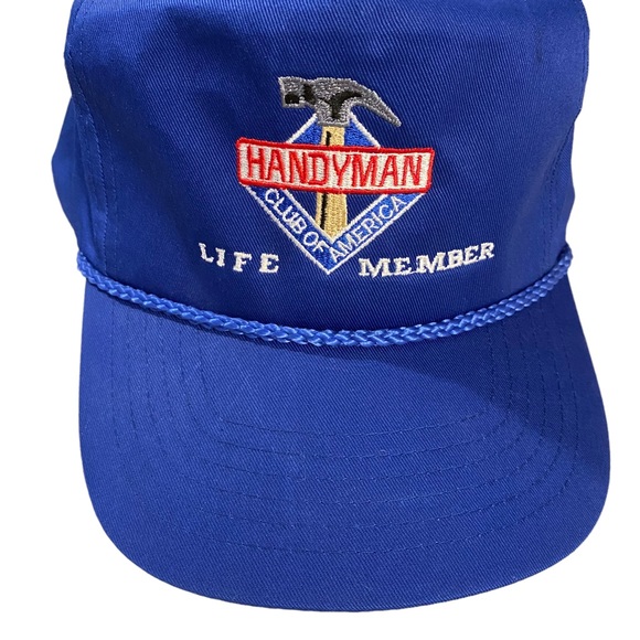 Vintage Handyman Club of America Life Member Blue Hat Snapback Rope Trim - Picture 2 of 4